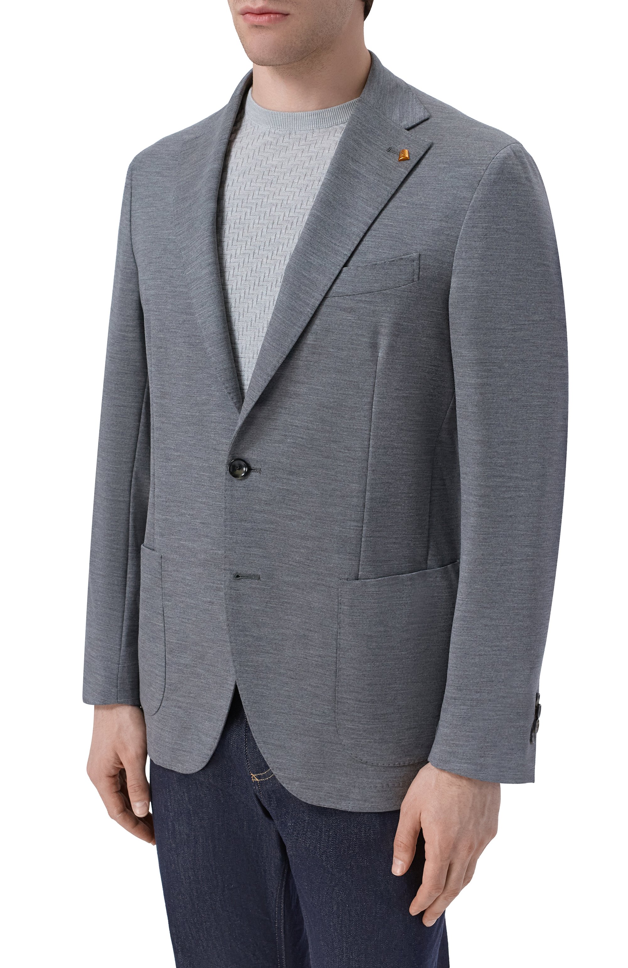 Шерстяной пиджак SARTORIA LATORRE серого цвета по цене 106000 руб., арт. JD74/JJ976, фото 3 Шерстяной пиджак SARTORIA LATORRE, арт. JD74/JJ976, фото 3