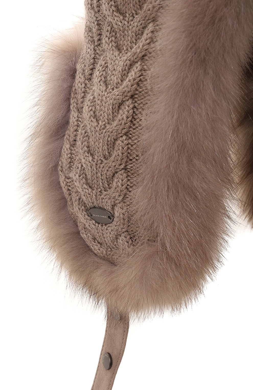 Кашемировая шапка-ушанка с мехом соболя BLACK SABLE, арт. BS-24005PB, фото 3