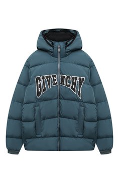 Детского пуховая куртка GIVENCHY зеленого цвета, арт. H26140/12+/14 | Фото 1 (Кросс-КТ: Зима; Рукава: Длинные; Материал внешний: Синтетический материал; Мальчики Кросс-КТ: Пуховик-верхняя одежда; Материал сплава: Проставлено; Материал подклада: Синтетический материал; Драгоценные камни: Проставлено; Материал утеплителя: Пух и перо)