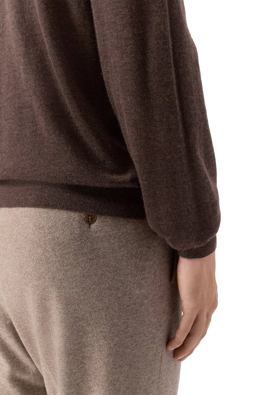 Водолазка из кашемира и шелка Brunello Cucinelli M2300103 Коричневый  M2300103 Фото 5