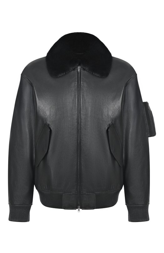 Кожаный бомбер с подкладкой из норки MVST M25.1PM.0004/PL0NGE Чёрный M25.1PM.0004/PL0NGE