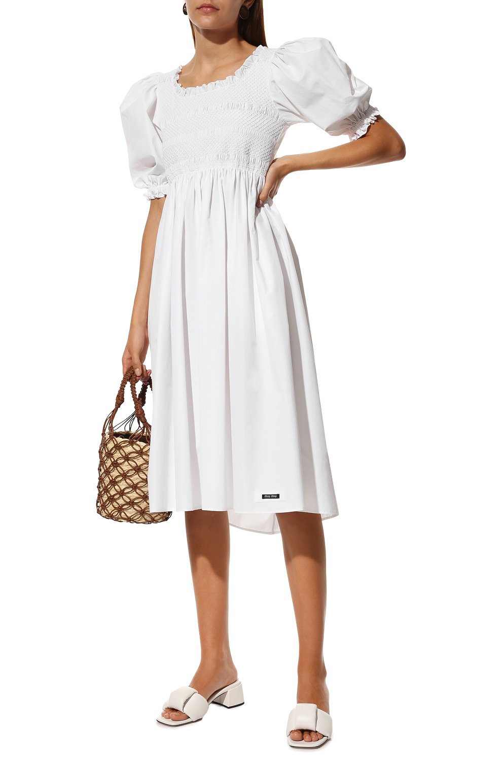 Хлопковое платье MIU MIU, арт. MF4539-10MF-F0009, фото 2