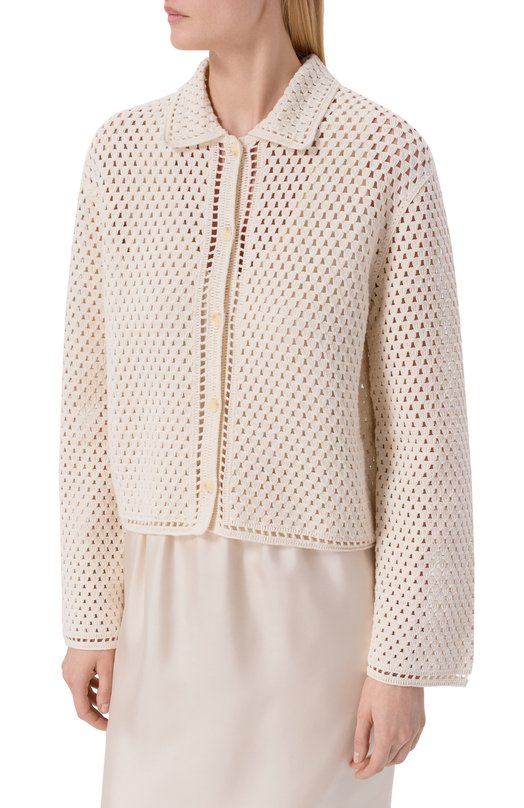 Хлопковый кардиган 12 STOREEZ 136942 Бежевый  136942 Фото 3