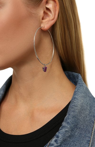 Моносерьга-круг JEWLIA сиреневого цвета по цене 18000 руб., арт. JR-135, фото 2 Моносерьга-круг JEWLIA, арт. JR-135, фото 2