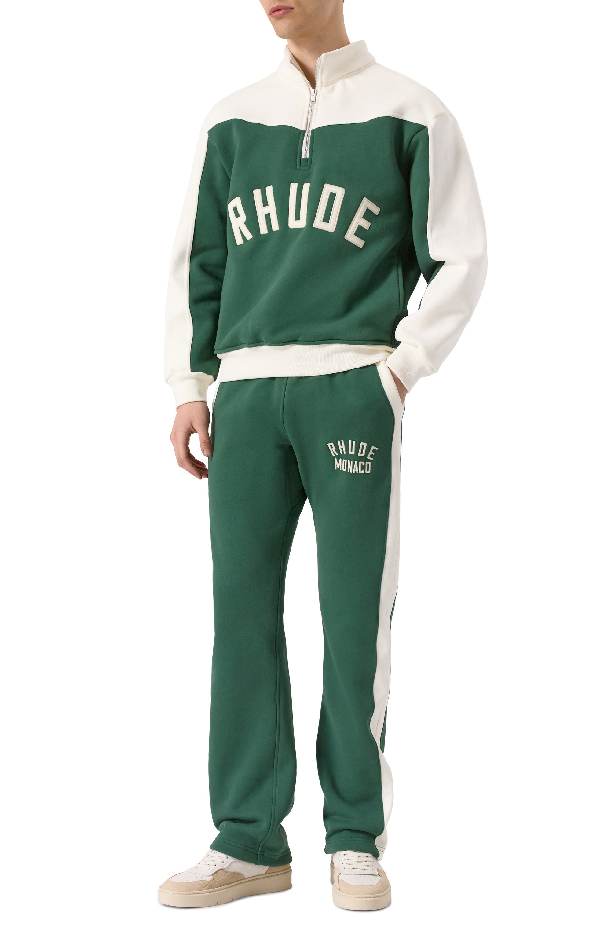 Хлопковые брюки RHUDE зеленого цвета по цене 95900 руб., арт. RHSS25SP01012, фото 2 Хлопковые брюки RHUDE, арт. RHSS25SP01012, фото 2