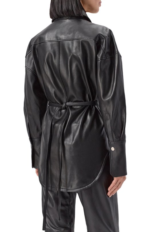 Кожаная рубашка Blumarine 4L087A Чёрный  4L087A Фото 4