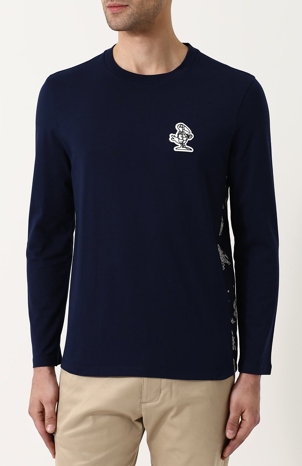 Хлопковый лонгслив с круглым вырезом MONCLER, арт. D1-091-80263-00-8390T, фото 3