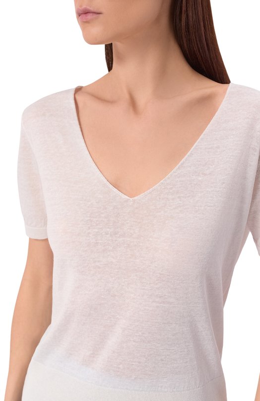 Пуловер изо льна и шелка Agnona K011025E/0L180PE Белый  K011025E/0L180PE Фото 5