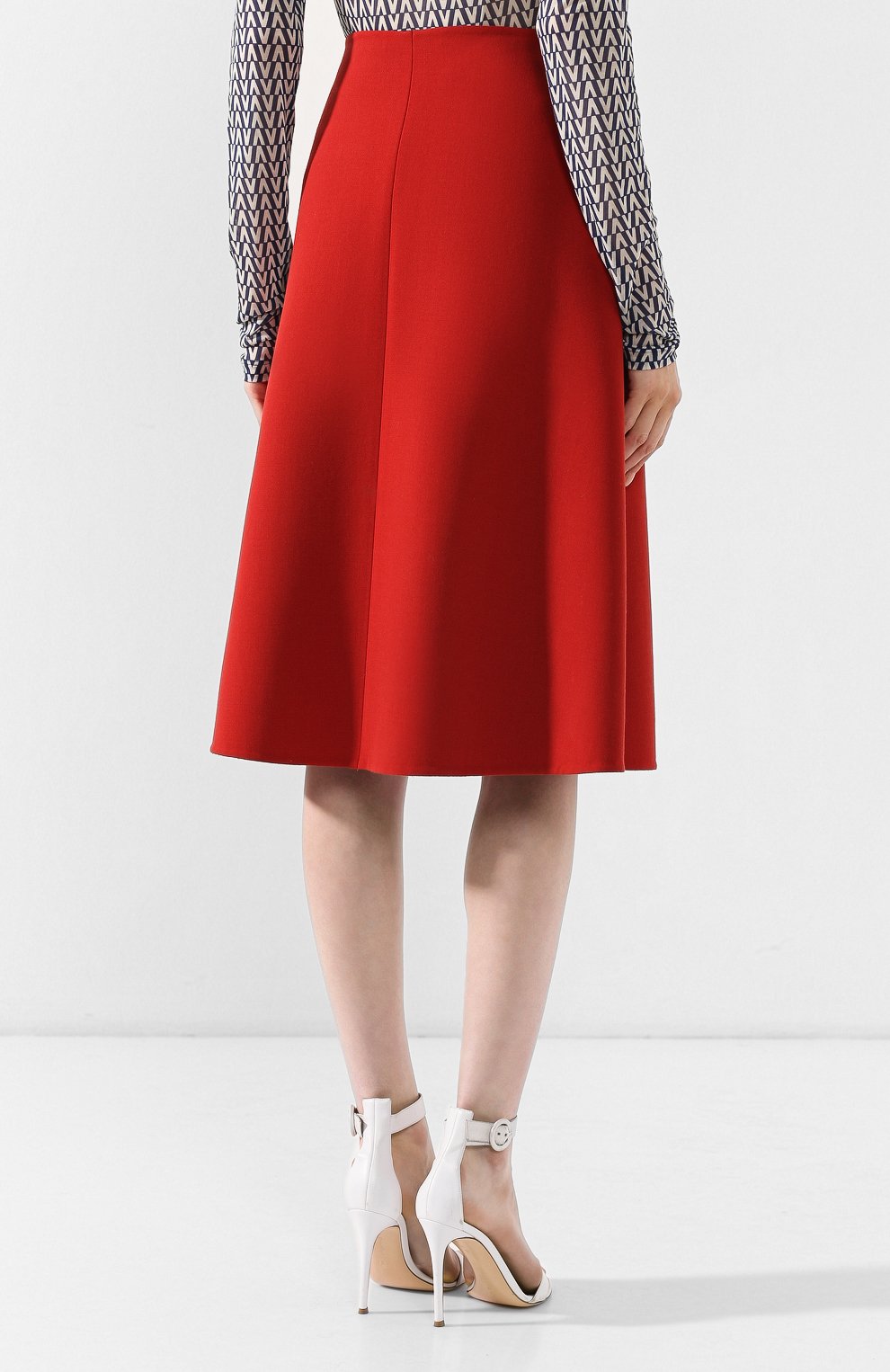 Шерстяная юбка VALENTINO красного цвета по цене 133500 руб., арт. RB3RA4F54EJ, фото 4 Шерстяная юбка VALENTINO, арт. RB3RA4F54EJ, фото 4