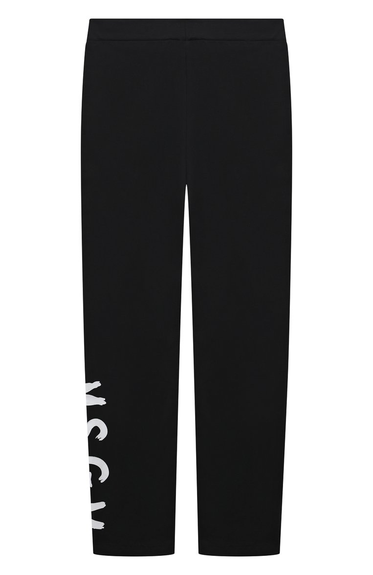 Детские хлопковый брюки MSGM KIDS черного цвета, арт. S4MSJGLG029 | Фото 2 (Материал внешний: Хлопок; Нос: Не проставлено; Материал сплава: Проставлено; Случай: Повседневный)