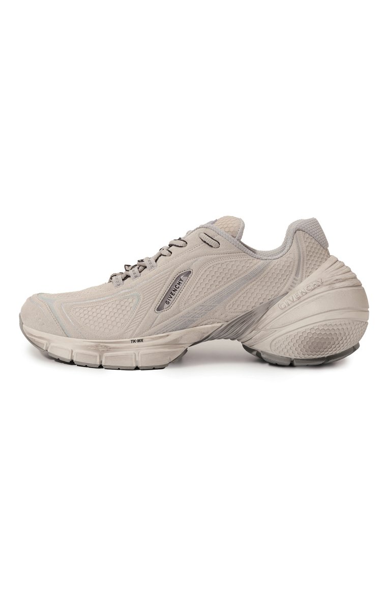 Мужские замшевые кроссовки tk-mx runner GIVENCHY бежевого цвета, арт. BH008MH1M8 | Фото 4 (Подошва: Массивная; Материал внутренний: Текстиль; Материал внешний: Замша, Натуральная кожа; Материал утеплителя: Без утеплителя; Стили: Гранж; Кросс-КТ: Низкие)