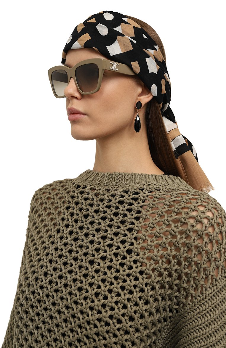 Женские солнцезащитные очки CELINE EYEWEAR серого цвета, арт. CL40253I 59F | Фото 2 (Нос: Не проставлено; Региональные ограничения белый список (Axapta Mercury): Не проставлено; Материал: Пластик; Тип очков: С/з; Оптика Гендер: оптика-женское; Очки форма: Прямоугольные)