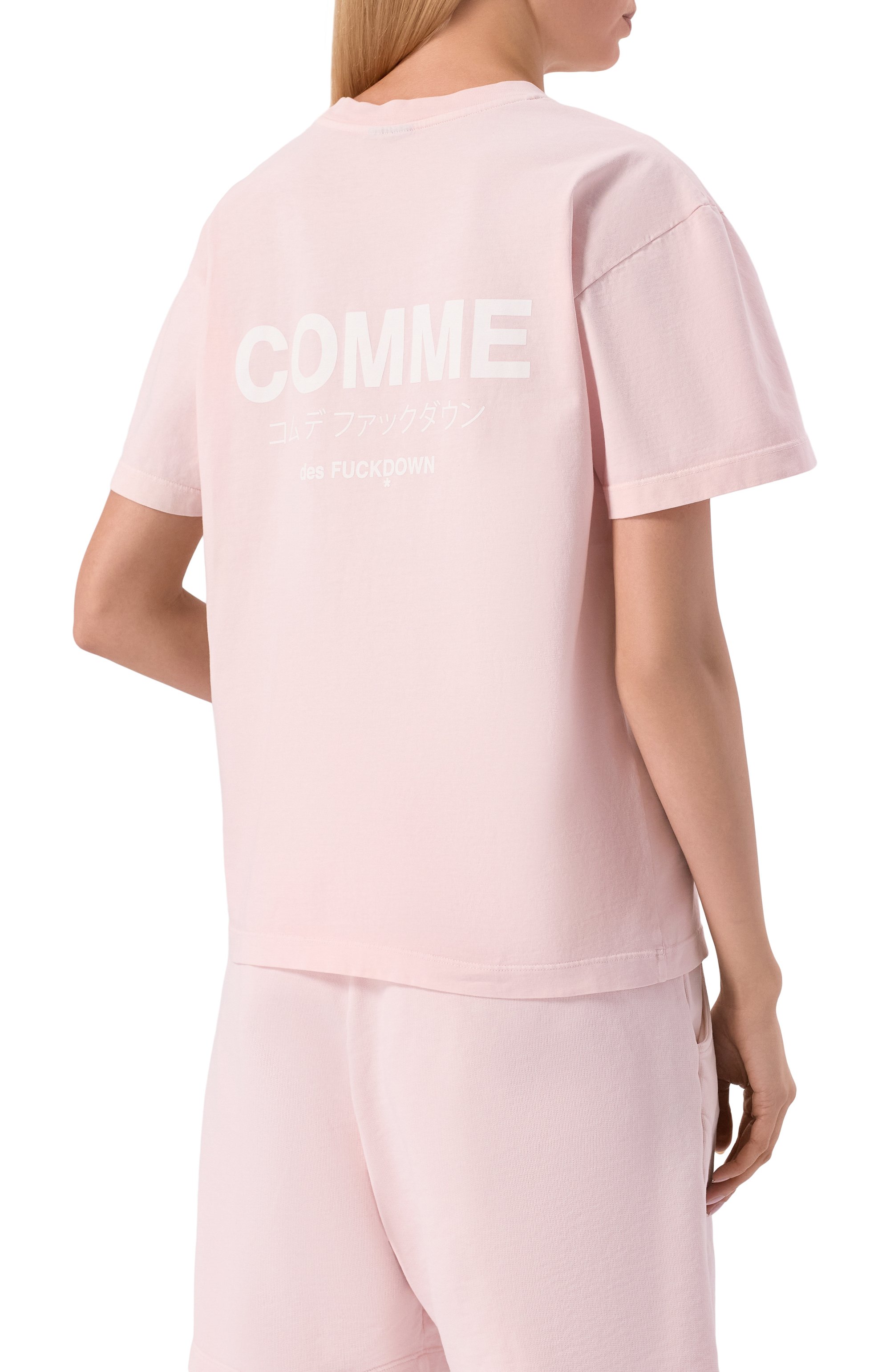 Хлопковая футболка COMME DES FUCKDOWN розового цвета по цене 8710 руб., арт. CFABW01582, фото 4 Хлопковая футболка COMME DES FUCKDOWN, арт. CFABW01582, фото 4