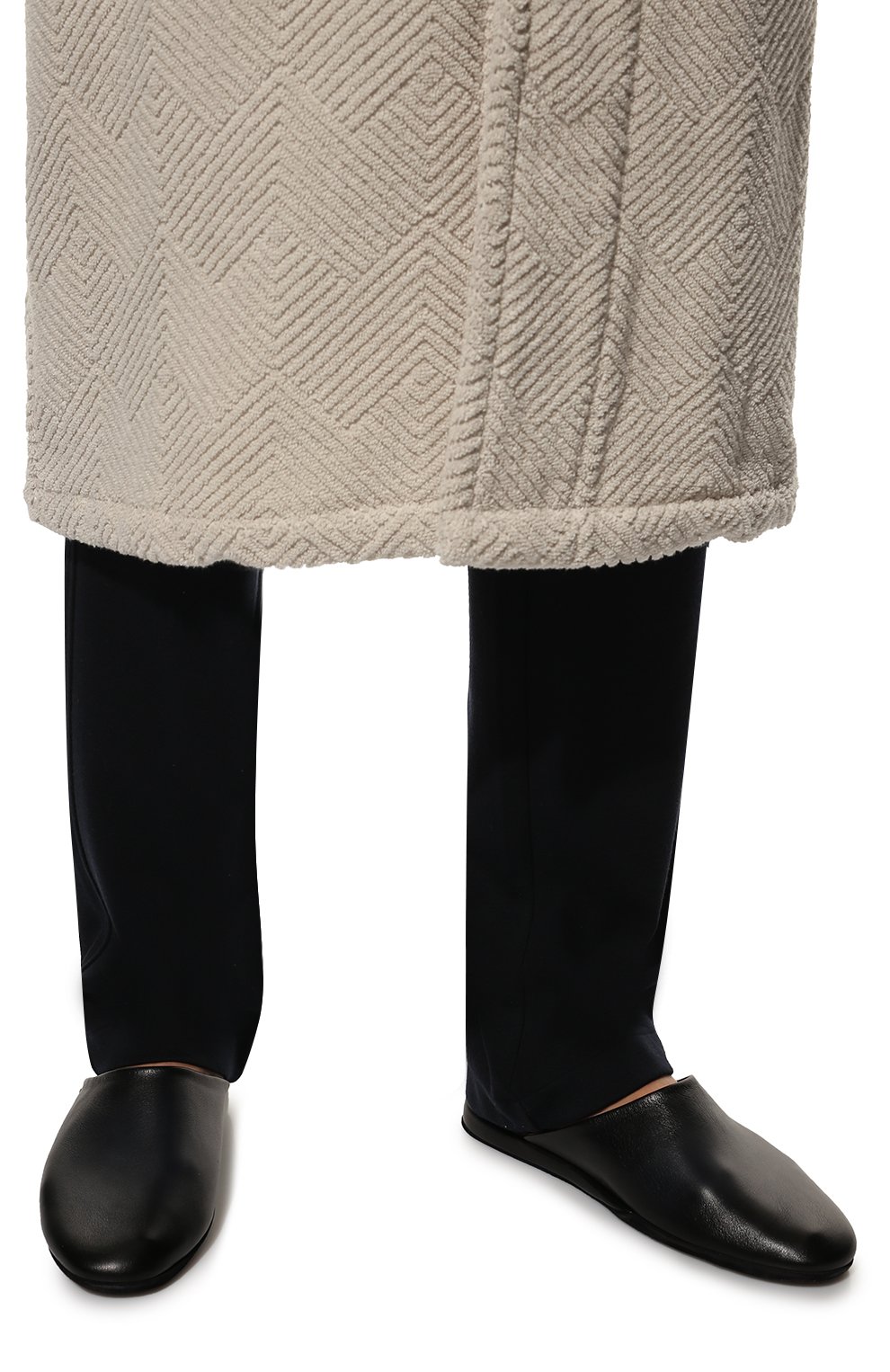 Кожаные домашние туфли SANTONI темно-синего цвета по цене 58800 руб., арт. PMXXA1644XXX1CLBU59, фото 3 Кожаные домашние туфли SANTONI, арт. PMXXA1644XXX1CLBU59, фото 3