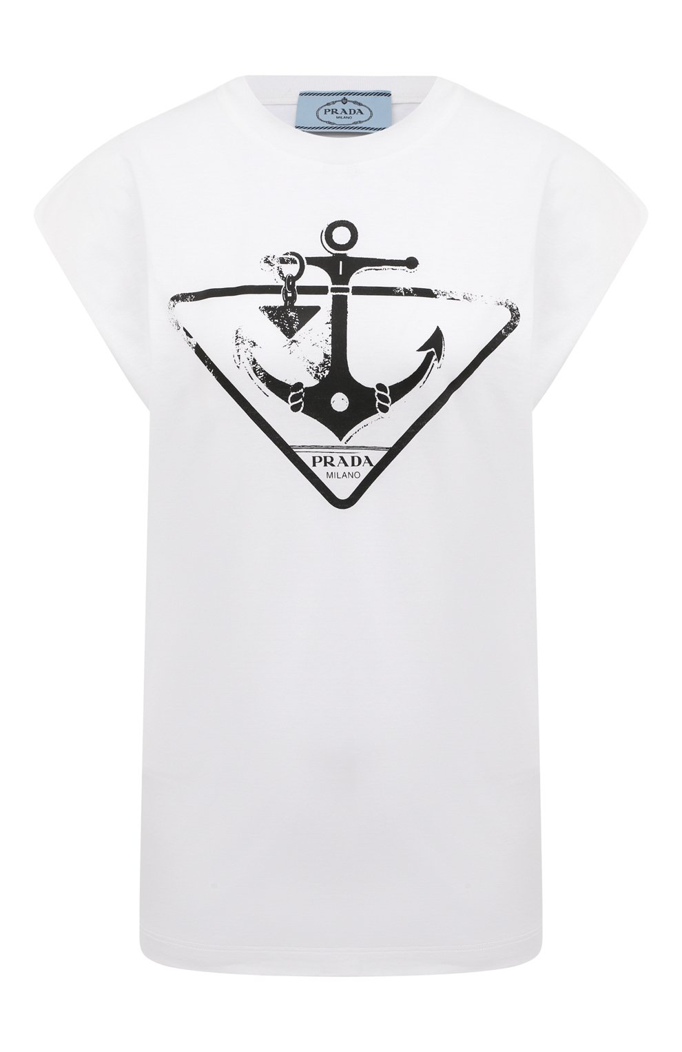 Хлопковая футболка PRADA, арт. 3556A-10M2-F0009-212, фото 1