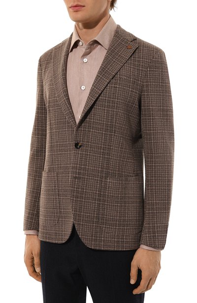 Пиджак из хлопка и шерсти SARTORIA LATORRE коричневого цвета по цене 61550 руб., арт. JD74/JG051, фото 4 Пиджак из хлопка и шерсти SARTORIA LATORRE, арт. JD74/JG051, фото 4