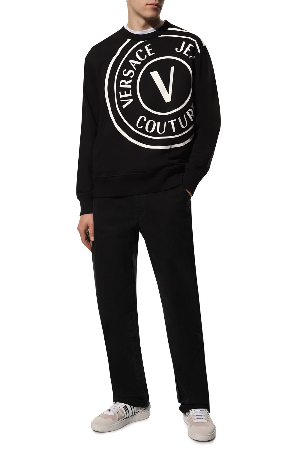 Хлопковый свитшот VERSACE JEANS COUTURE, арт. 72GAIT19-72UP302 R CENTERED VEMBLEM 0RGANIC FLEECE, фото 2
