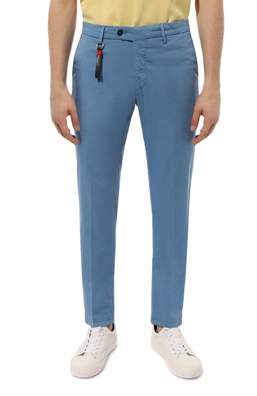 Брюки из хлопка и шелка Marco Pescarolo SLIM80/ZIP/4700 Голубой  SLIM80/ZIP/4700 Фото 3