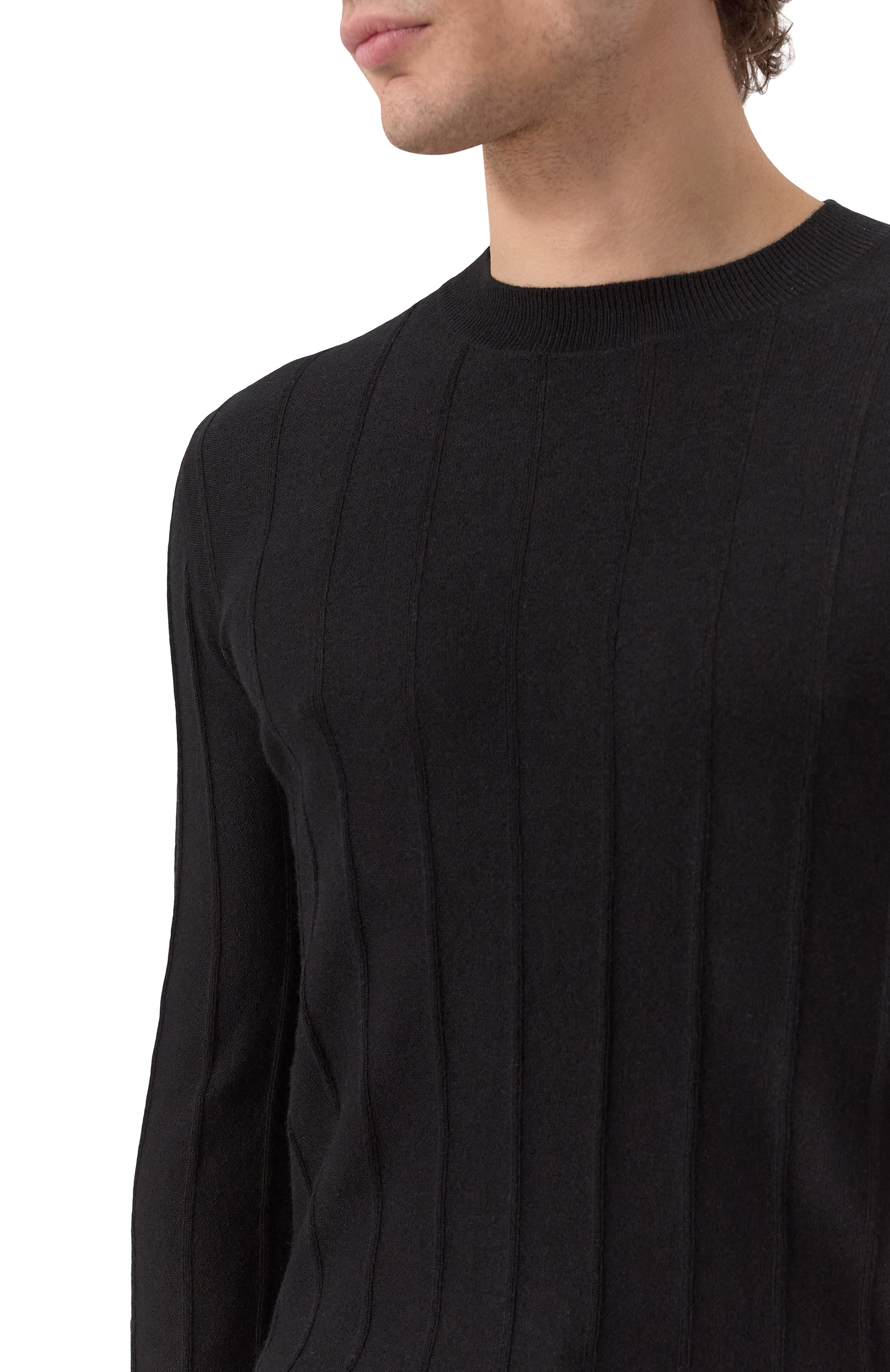 Джемпер из кашемира и шелка JACOB LEE черного цвета по цене 64570 руб., арт. MKS039SS25B, фото 5 Джемпер из кашемира и шелка JACOB LEE, арт. MKS039SS25B, фото 5