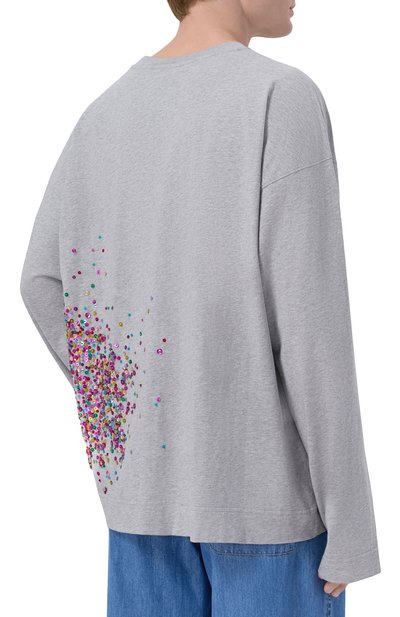 Хлопковый лонгслив DRIES VAN NOTEN серого цвета по цене 94200 руб., арт. 021113/3603, фото 4 Хлопковый лонгслив DRIES VAN NOTEN, арт. 021113/3603, фото 4