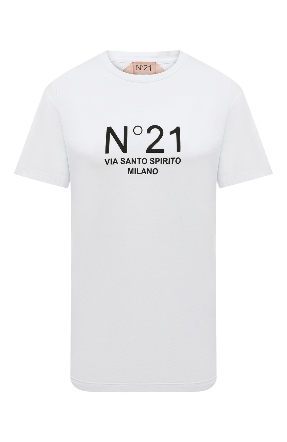 Хлопковая футболка N21 белого цвета по цене 22800 руб., арт. 22I N2M0/F051/6325, фото 1 Хлопковая футболка N21, арт. 22I N2M0/F051/6325, фото 1