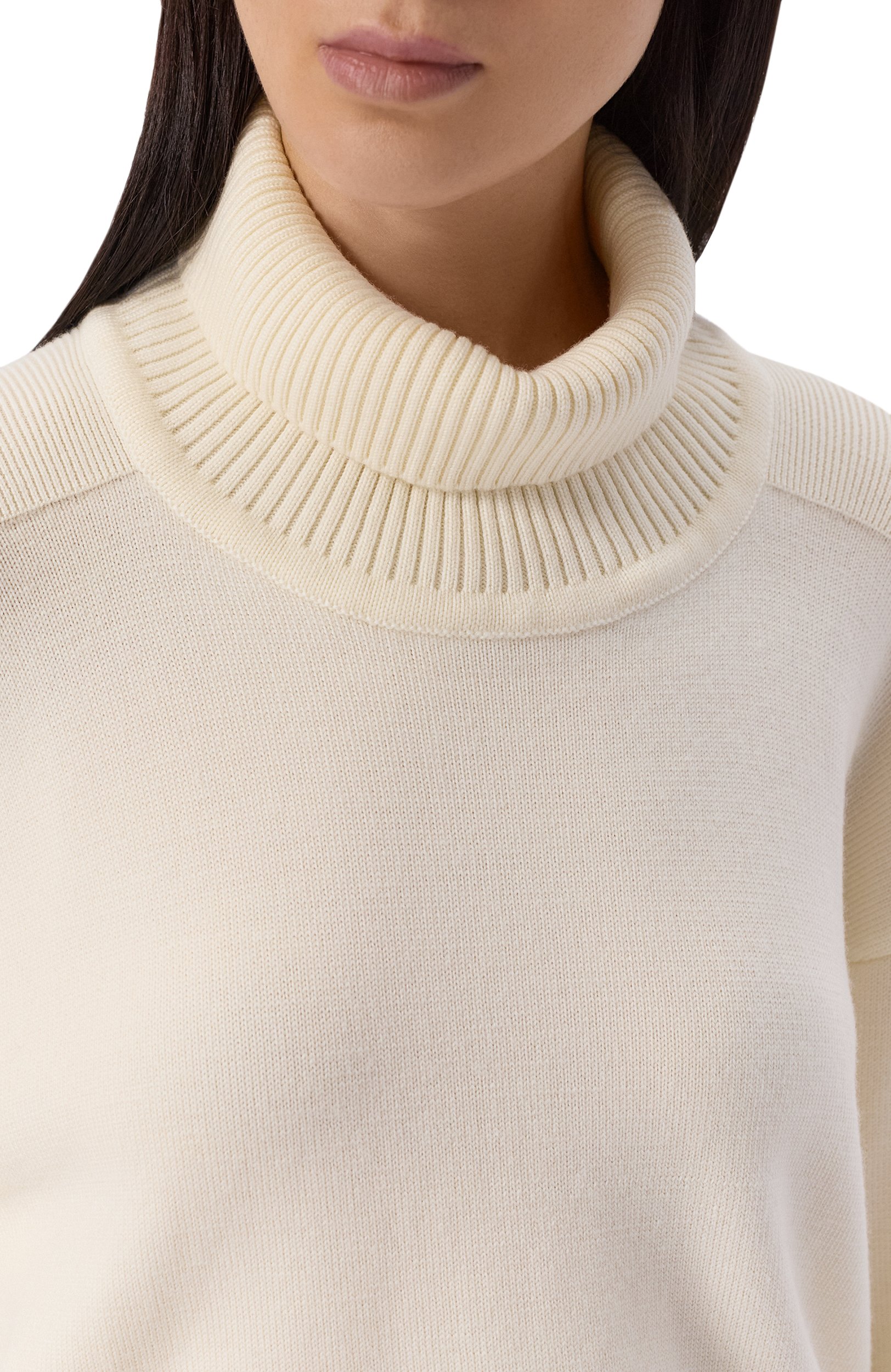 Шерстяной свитер YUZEFI, арт. AREN-DRAPE BACK FUNNEL NECK JUMPER, фото 5