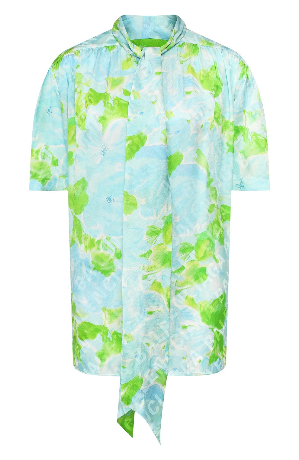 Шелковая блузка BALENCIAGA зеленого цвета по цене 119000 руб., арт. 602571/TILE8, фото 1 Шелковая блузка BALENCIAGA, арт. 602571/TILE8, фото 1