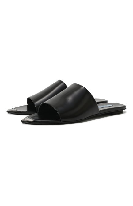 Женские кожаные шлепанцы PRADA, арт. 1XX634-055-F0002-005