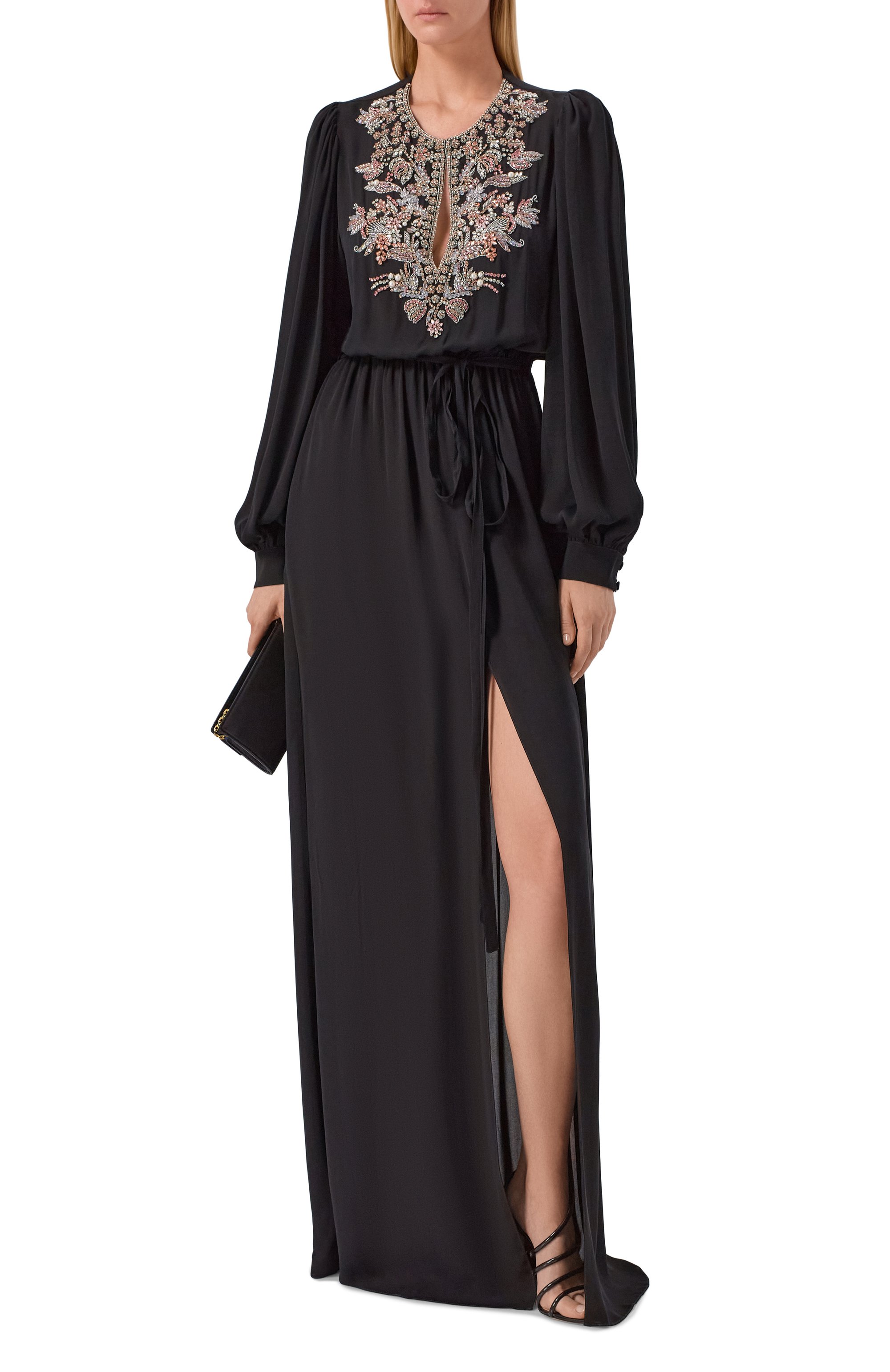 Шелковое платье с отделкой стразами ZUHAIR MURAD, арт. SDR26016/SIGE005, фото 2