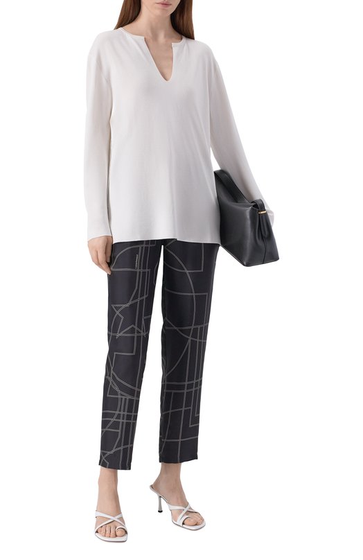 Шелковые брюки Lorena Antoniazzi E2649PA80D/5300 Чёрный  E2649PA80D/5300 Фото 2