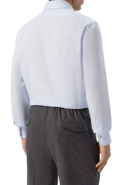 Хлопковая сорочка KITON голубого цвета по цене 84050 руб., арт. UCCH09870, фото 4 Хлопковая сорочка KITON, арт. UCCH09870, фото 4