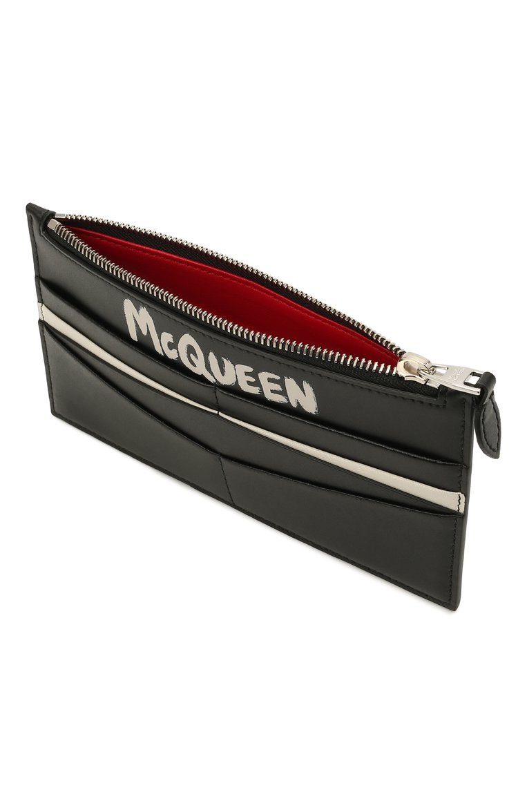 Женские кожаное портмоне ALEXANDER MCQUEEN черного цвета, арт. 658451/1AAC7 | Фото 3 (Кросс-КТ: другое; Материал: Натуральная кожа; Нос: Не проставлено; Материал сплава: Проставлено)