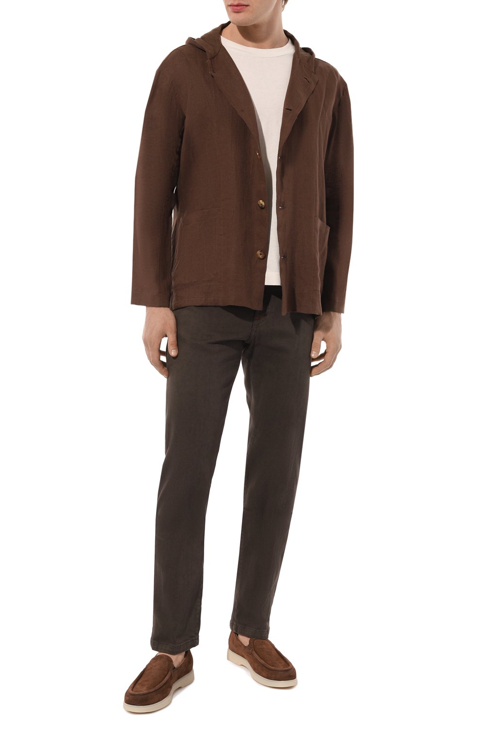 Льняная рубашка KITON коричневого цвета по цене 67900 руб., арт. UMCLUCAH08838, фото 2 Льняная рубашка KITON, арт. UMCLUCAH08838, фото 2