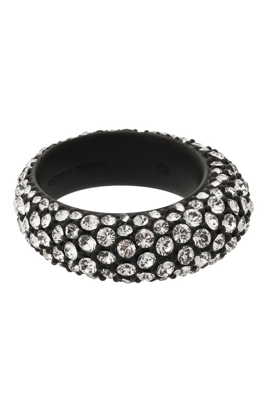 Кольцо Amina Muaddi CAMER0N RING/RUTHENIUM Чёрный CAMER0N RING/RUTHENIUM