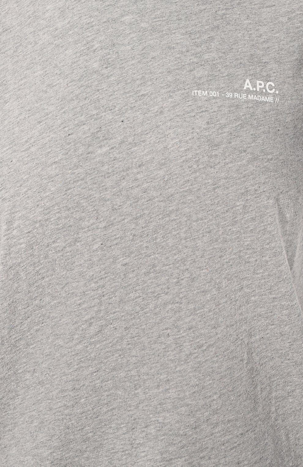 Хлопковая футболка A.P.C. серого цвета по цене 9990 руб., арт. C0FBT-F26012, фото 5 Хлопковая футболка A.P.C., арт. C0FBT-F26012, фото 5