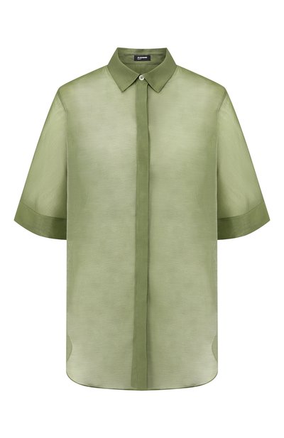 Женская рубашка из смеси хлопка и шелка JIL SANDER NAVY, арт. JNWM6008A/JM2550