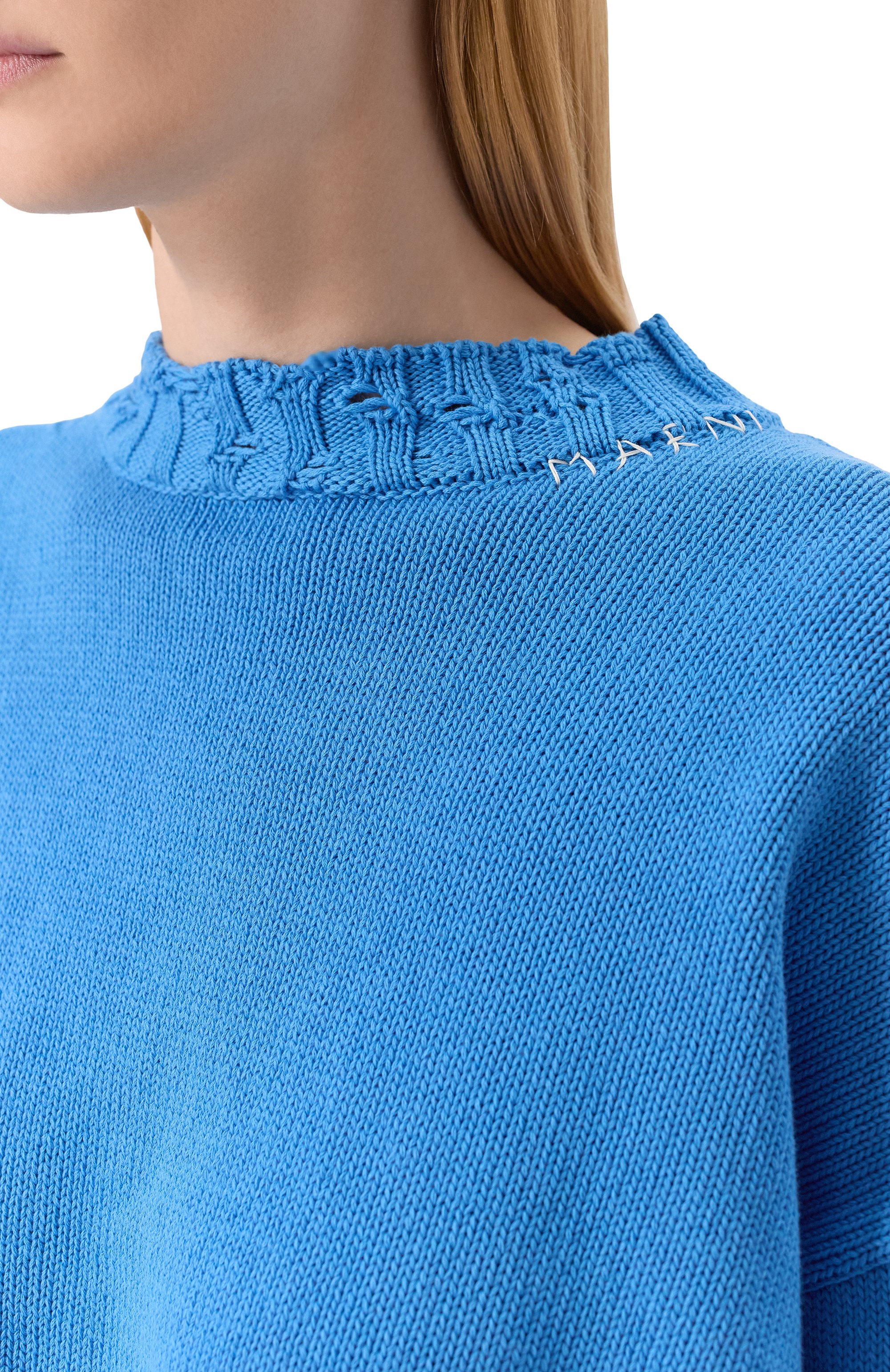 Хлопковый свитер MARNI, арт. GCMD0579A0/UFC652, фото 5