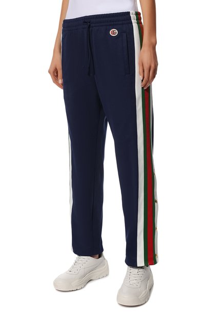 Брюки GUCCI синего цвета по цене 119000 руб., арт. 666495/XJDP4, фото 3 Брюки GUCCI, арт. 666495/XJDP4, фото 3