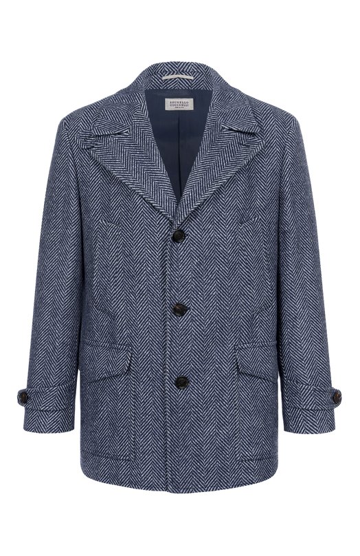 Пальто из кашемира и шелка Brunello Cucinelli MV4057043 Синий MV4057043