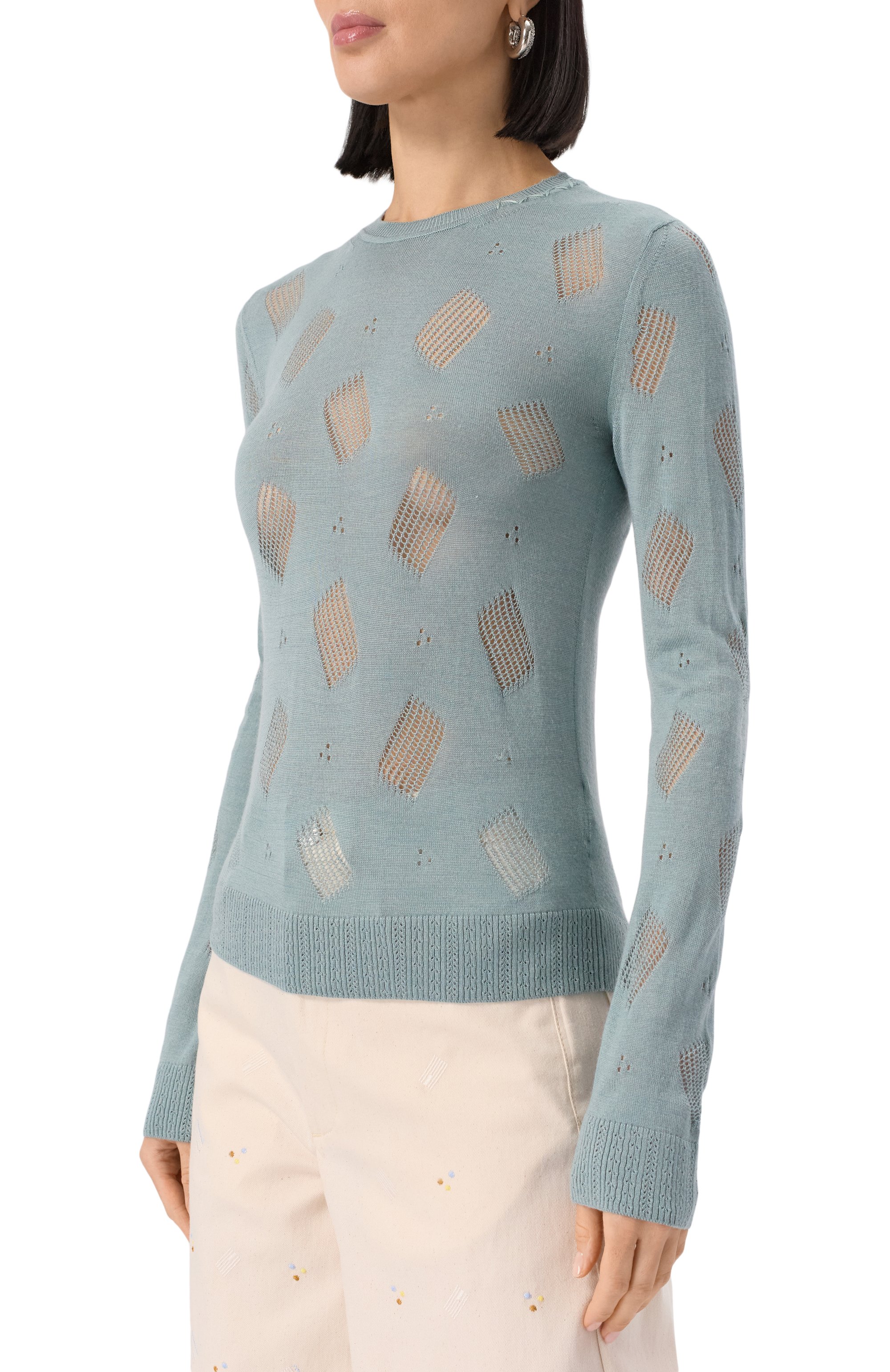 Пуловер из шерсти и шелка MARNI, арт. GCMD0600A0/UFW534, фото 3