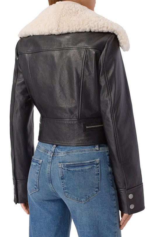 Кожаная куртка Sportmax T0SCANA Чёрный  T0SCANA Фото 4