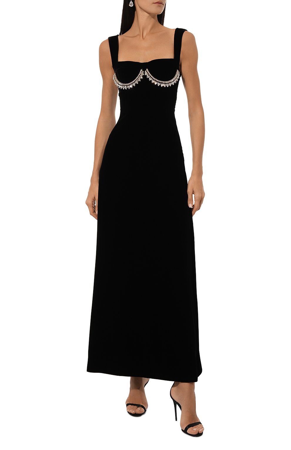 Вельветовое платье GIAMBATTISTA VALLI черного цвета по цене 395500 руб., арт. 24FWSVFP5029-81RED, фото 2 Вельветовое платье GIAMBATTISTA VALLI, арт. 24FWSVFP5029-81RED, фото 2