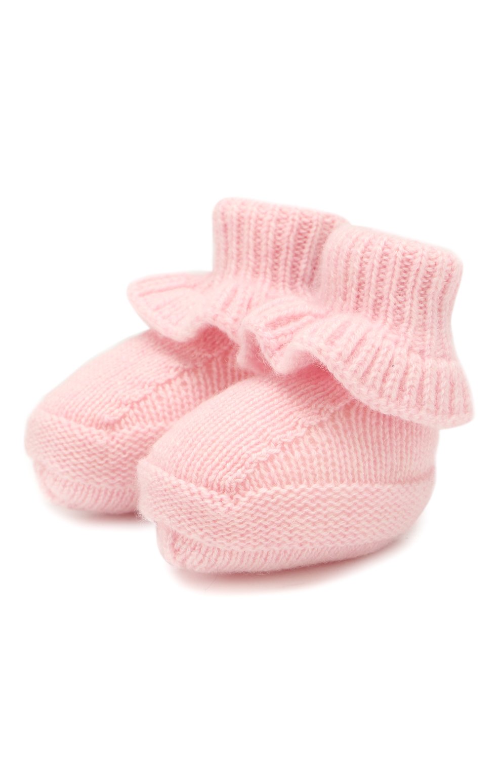 Кашемировые пинетки BABY T светло-розового цвета по цене 5565 руб., арт. 19AIC873SA, фото 1 Кашемировые пинетки BABY T, арт. 19AIC873SA, фото 1