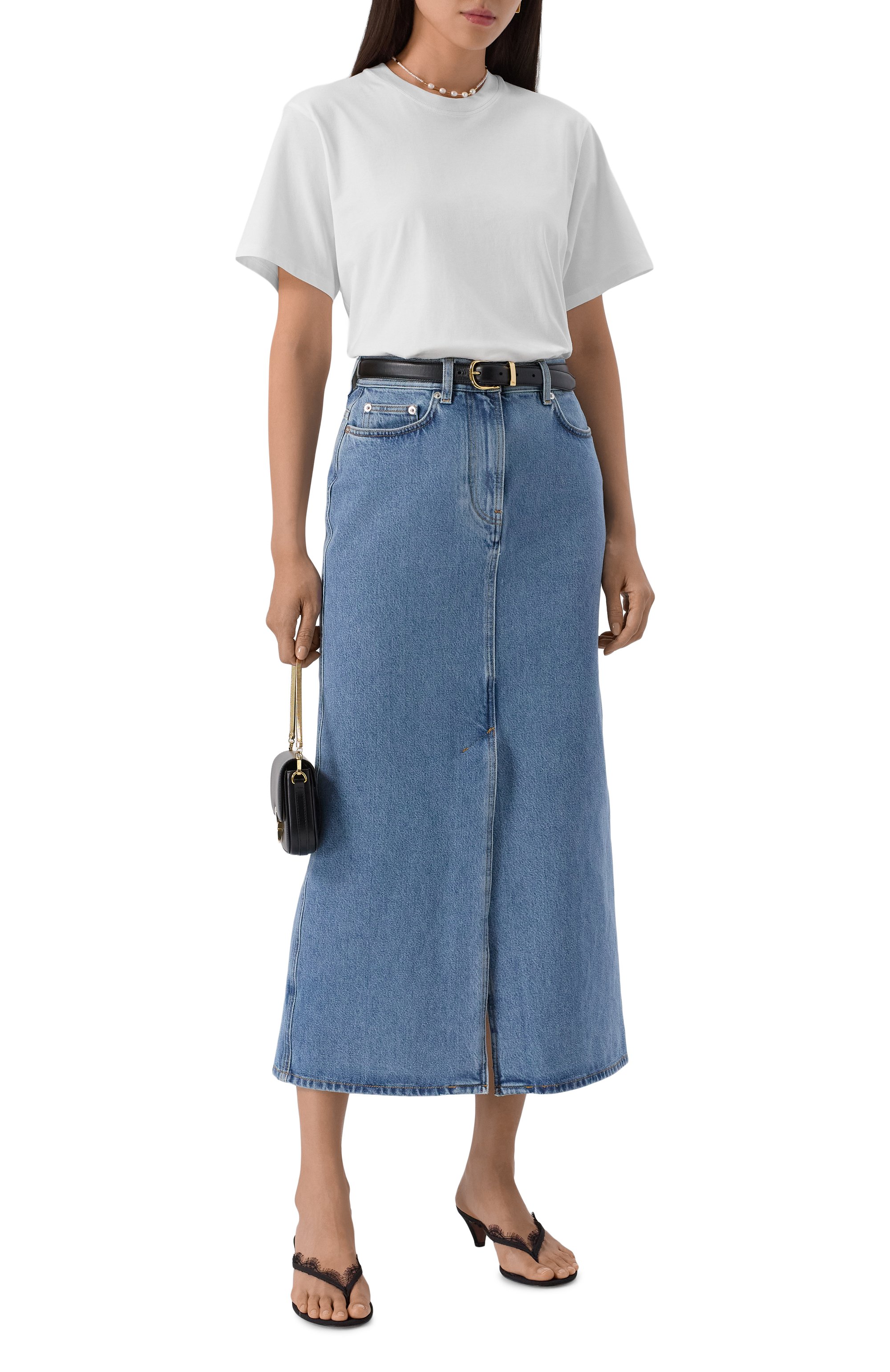 Хлопковая футболка LOULOU DE SAISON белого цвета по цене 11400 руб., арт. TELANT0, фото 2 Хлопковая футболка LOULOU DE SAISON, арт. TELANT0, фото 2