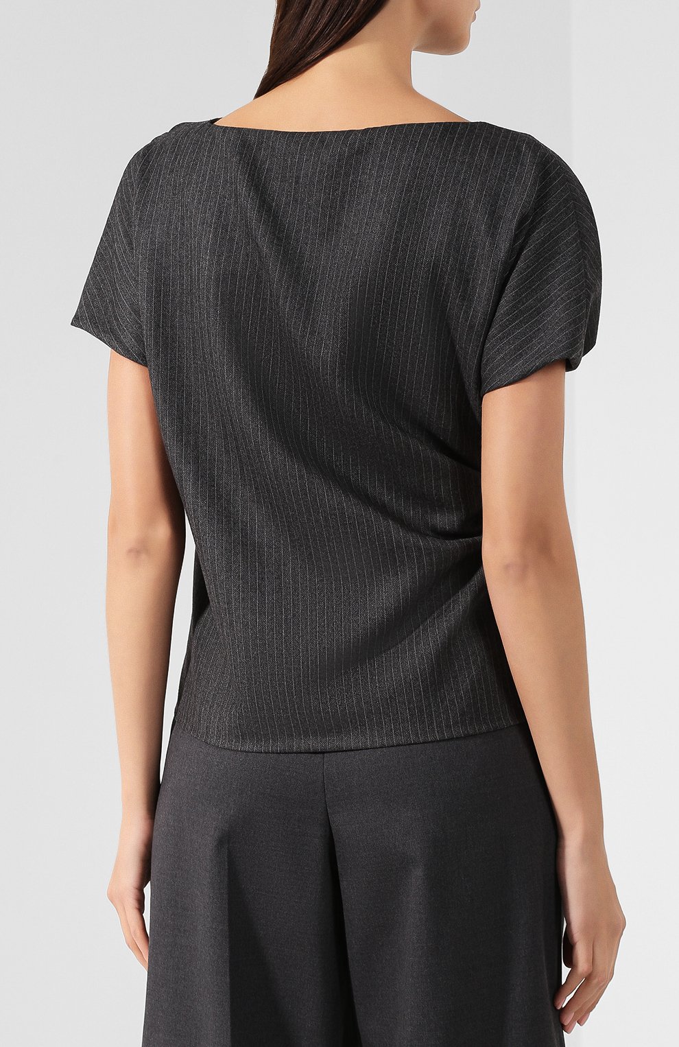Шерстяной топ DRIES VAN NOTEN серого цвета по цене 78200 руб., арт. 192-30732-8182, фото 4 Шерстяной топ DRIES VAN NOTEN, арт. 192-30732-8182, фото 4