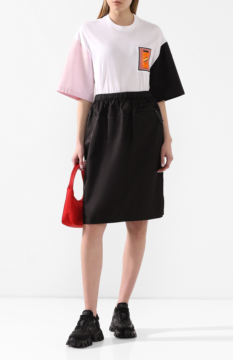 Хлопковая футболка PRADA, арт. 3510A-1WJ6-F0Z70, фото 2