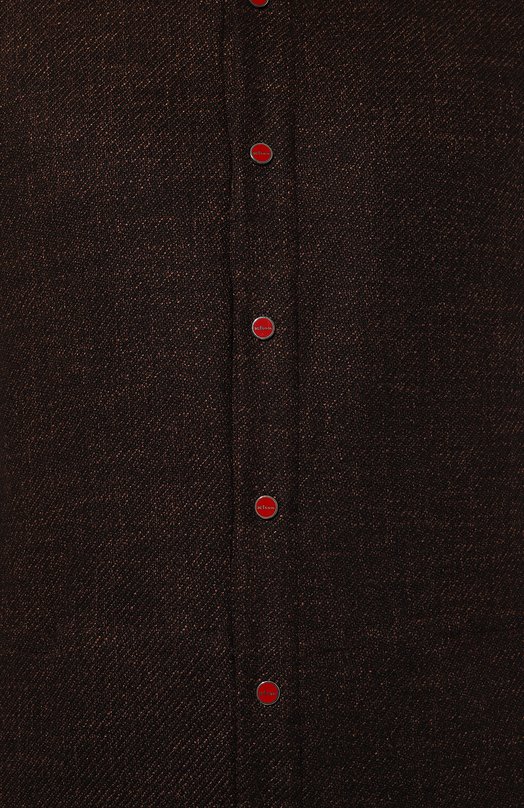 Рубашка из шерсти и шелка Kiton UMCPETEK0170E10 Коричневый  UMCPETEK0170E10 Фото 5