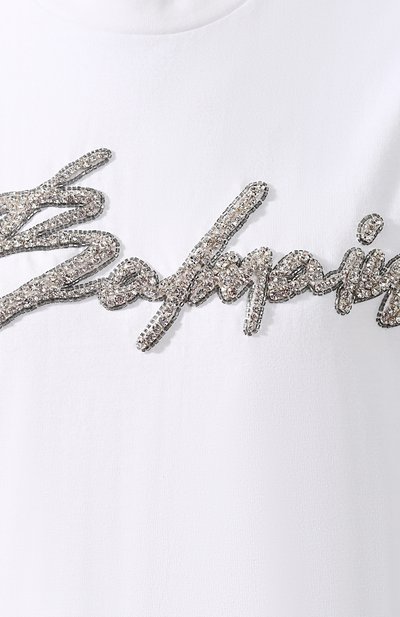 Хлопковая футболка BALMAIN белого цвета по цене 118500 руб., арт. RF11953/P001, фото 5 Хлопковая футболка BALMAIN, арт. RF11953/P001, фото 5