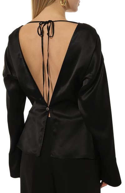 Блузка из вискозы ERIKA CAVALLINI черного цвета по цене 45800 руб., арт. S3/P/P3SS04, фото 4 Блузка из вискозы ERIKA CAVALLINI, арт. S3/P/P3SS04, фото 4