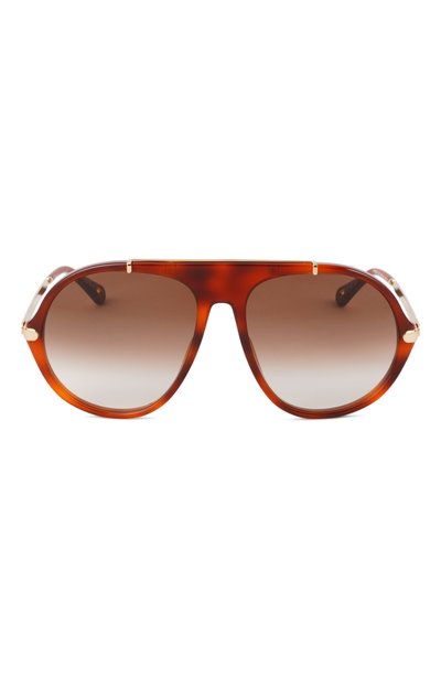 Солнцезащитные очки CHLOÉ коричневого цвета по цене 47800 руб., арт. CH0357S 002, фото 2 Солнцезащитные очки CHLOÉ, арт. CH0357S 002, фото 2